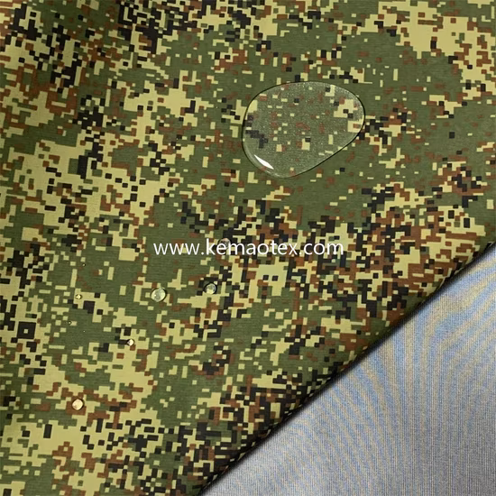 Camouflage Printed Taslon with PU Coated for Uniform Fabric